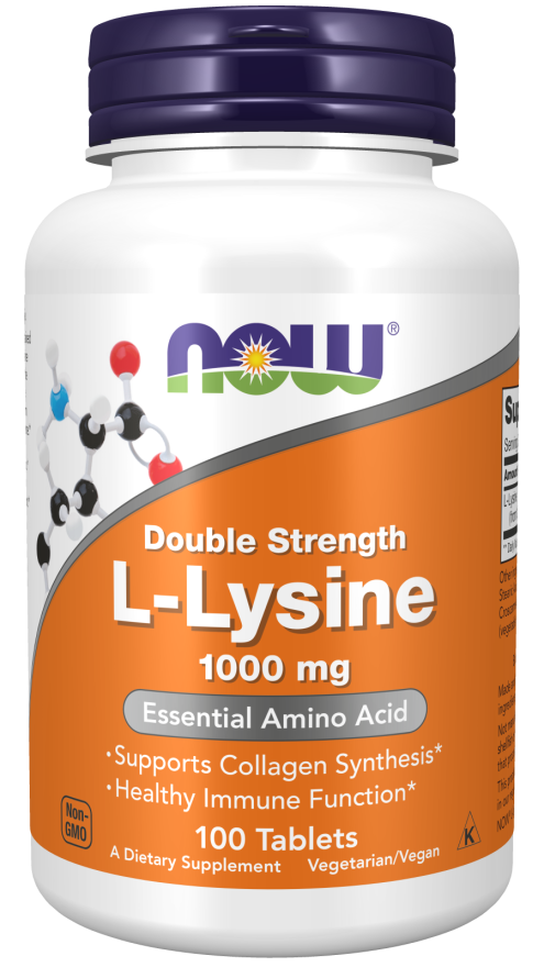 Now Foods L-Lysine Double Strength 1000 mg - 100 Tablets
