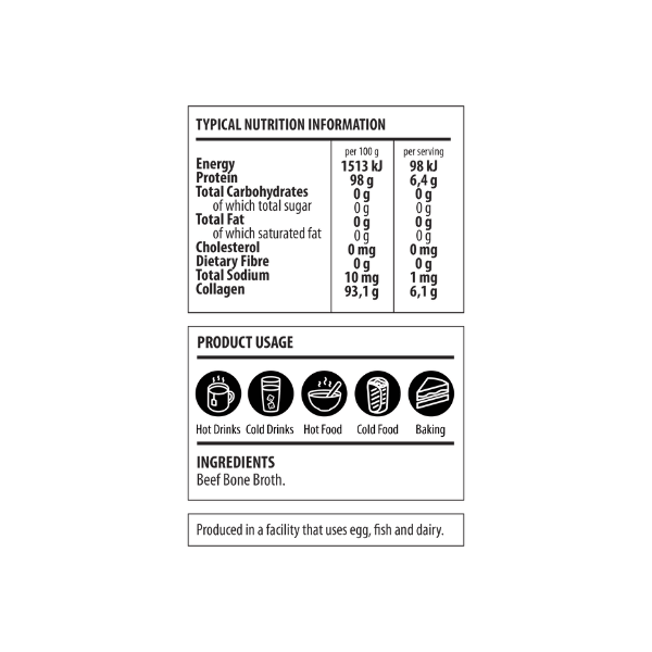 The Harvest Table Beef Bone Broth Instantly Dissolving Sachet Single