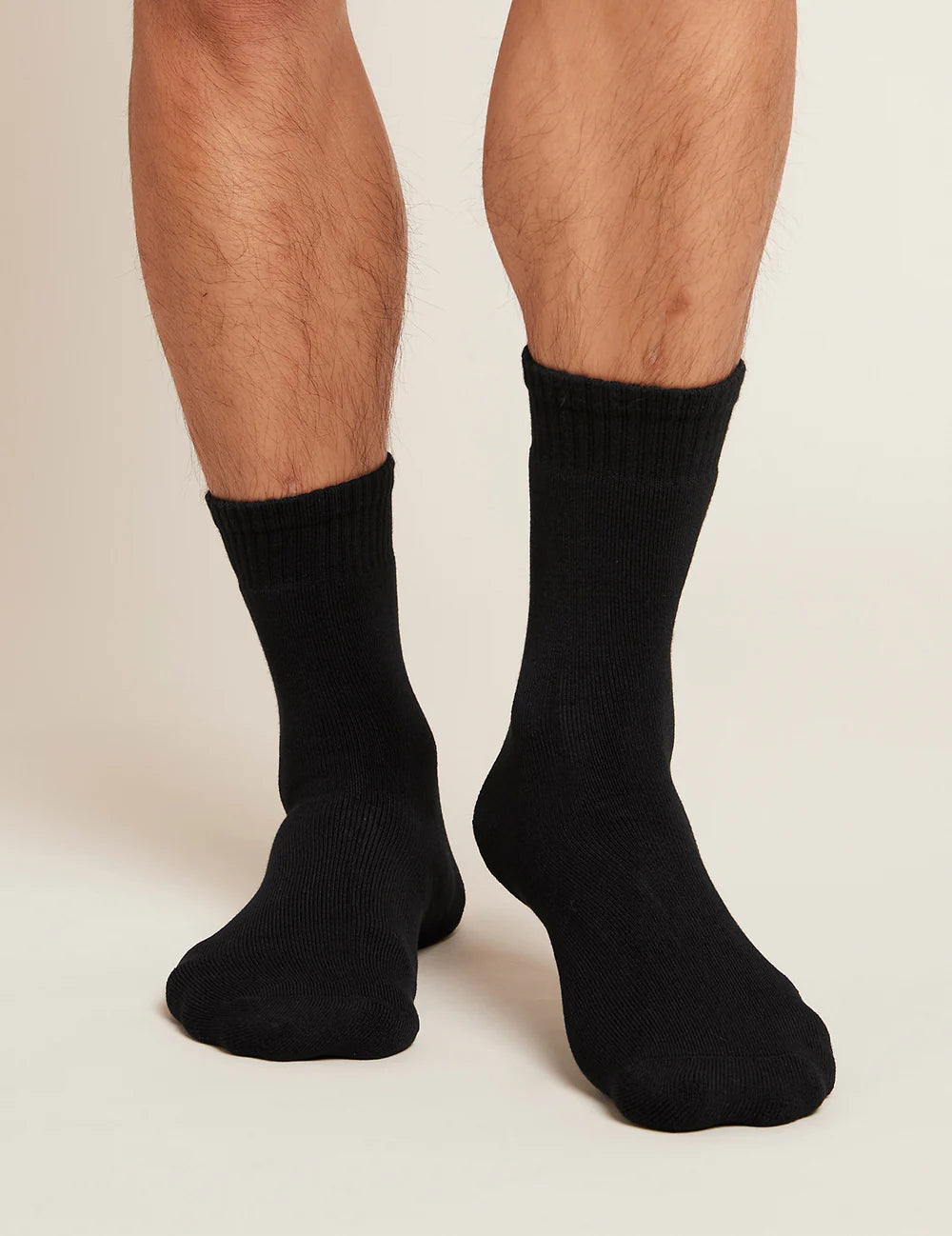 Boody Men's Crew Boot Socks Black 6-11