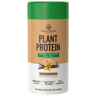 Natures Nutrition Plant Protein Vanilla Caramel 500g