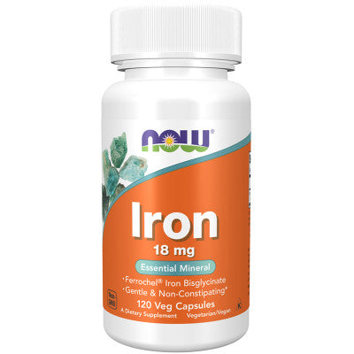 Now Foods Iron 18 mg- 120 Veg Capsules