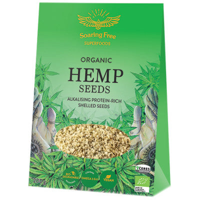 Soaring Free Hemp Seeds Shelled 200g Organic